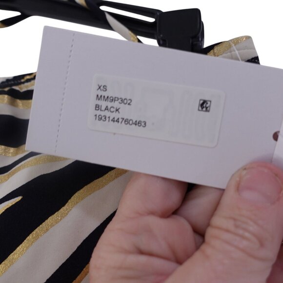 NWT MICHAEL Michael Kors Tankini Top Sz XS Black Zebra Print Tie Waist Halter - Picture 6 of 10